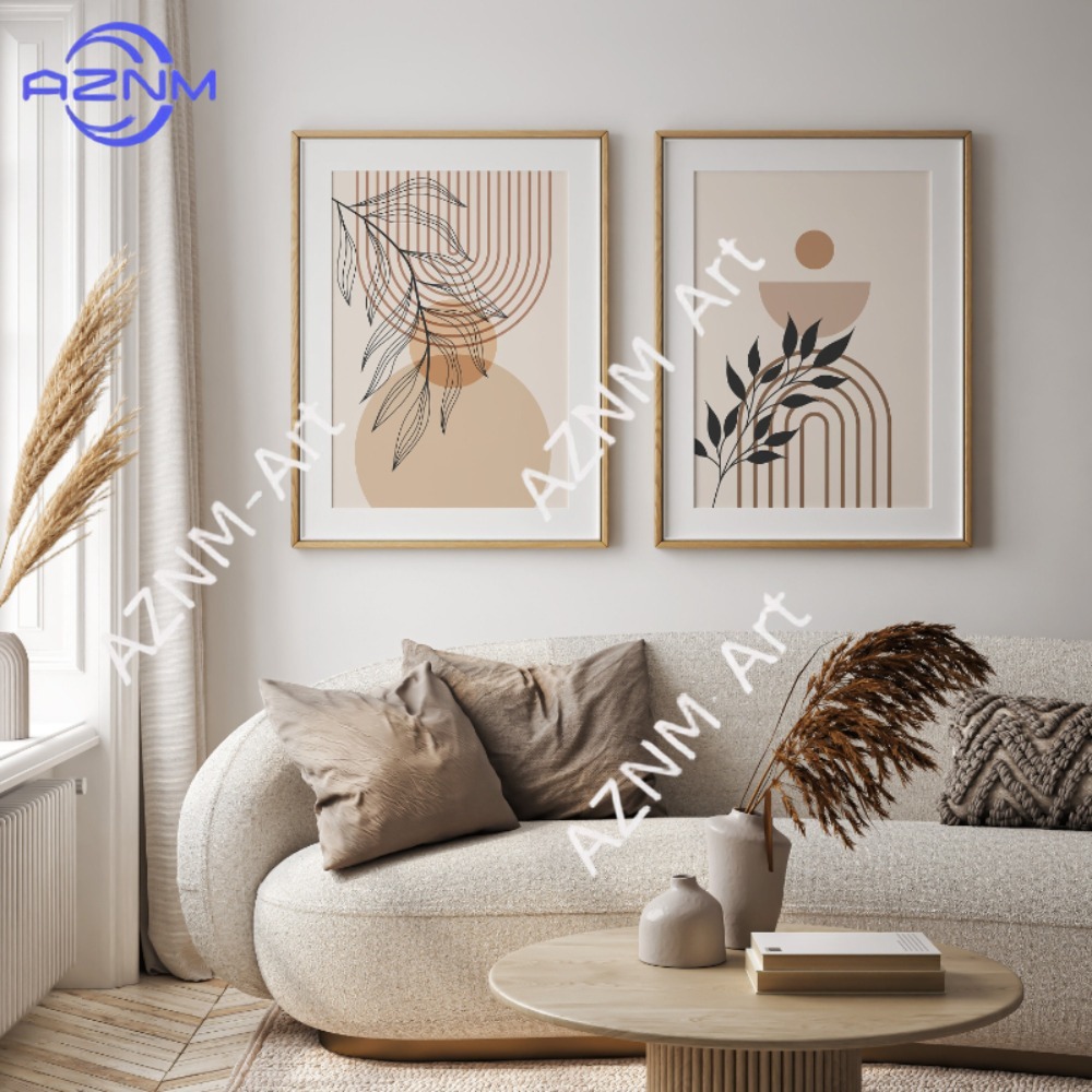 1/2Pcs Green Botanical Wall Ar - Abstract Canvas Set ulasan dan harga